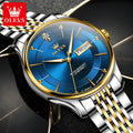 OLEVS 9927 Automatic Watch For Men Luxury Dual Calendar Original Mechanical Dress Hand Clock Waterproof Luminous Man Watches