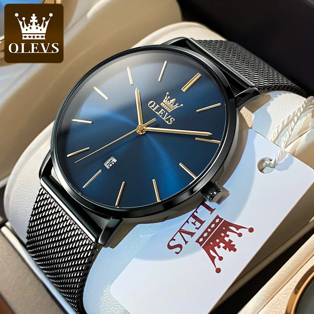 OLEVS 5869 Watch For Men Fashion Simple Japan Quartz Movement Man's Watches Case Thickness 6.5mm Top Brand Calendar Hand Clock