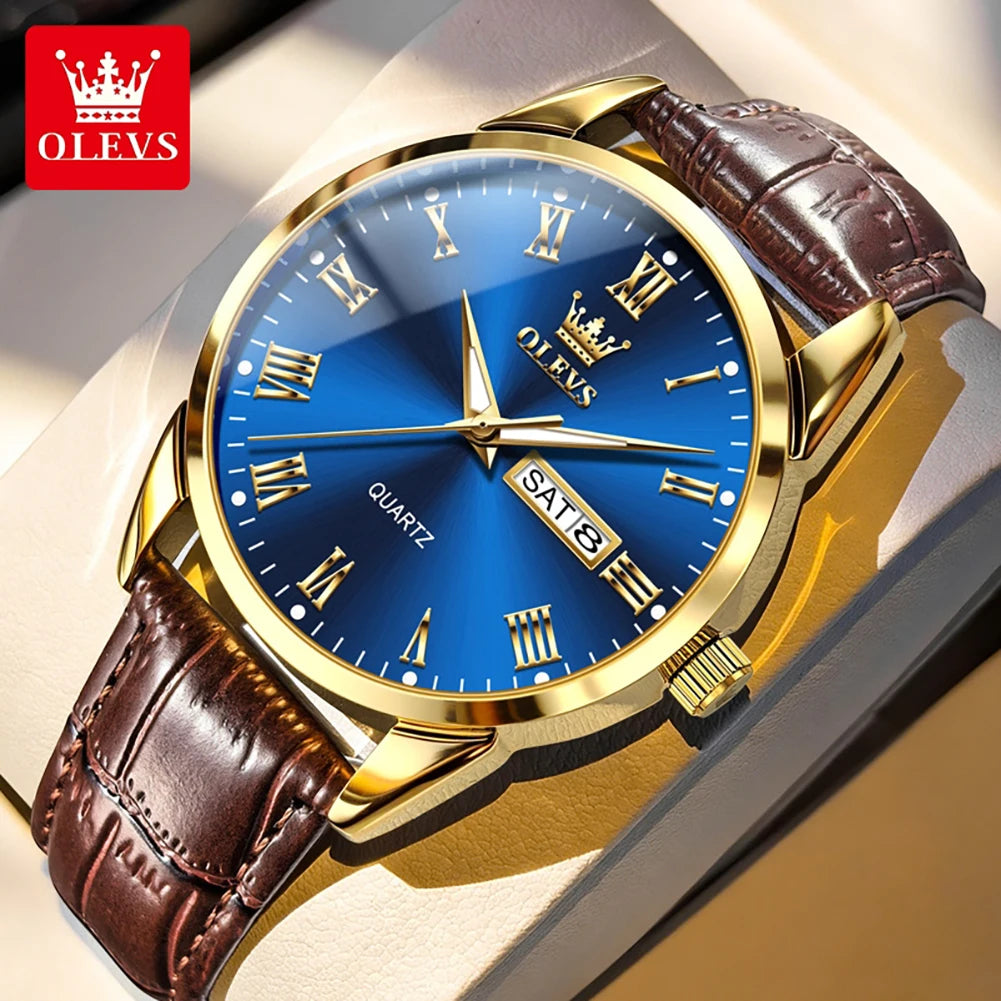OLEVS 5892 Watch Men's Watches Simple Quartz Week Date Watches For Men Waterproof Luminous Business Classics Male Clock