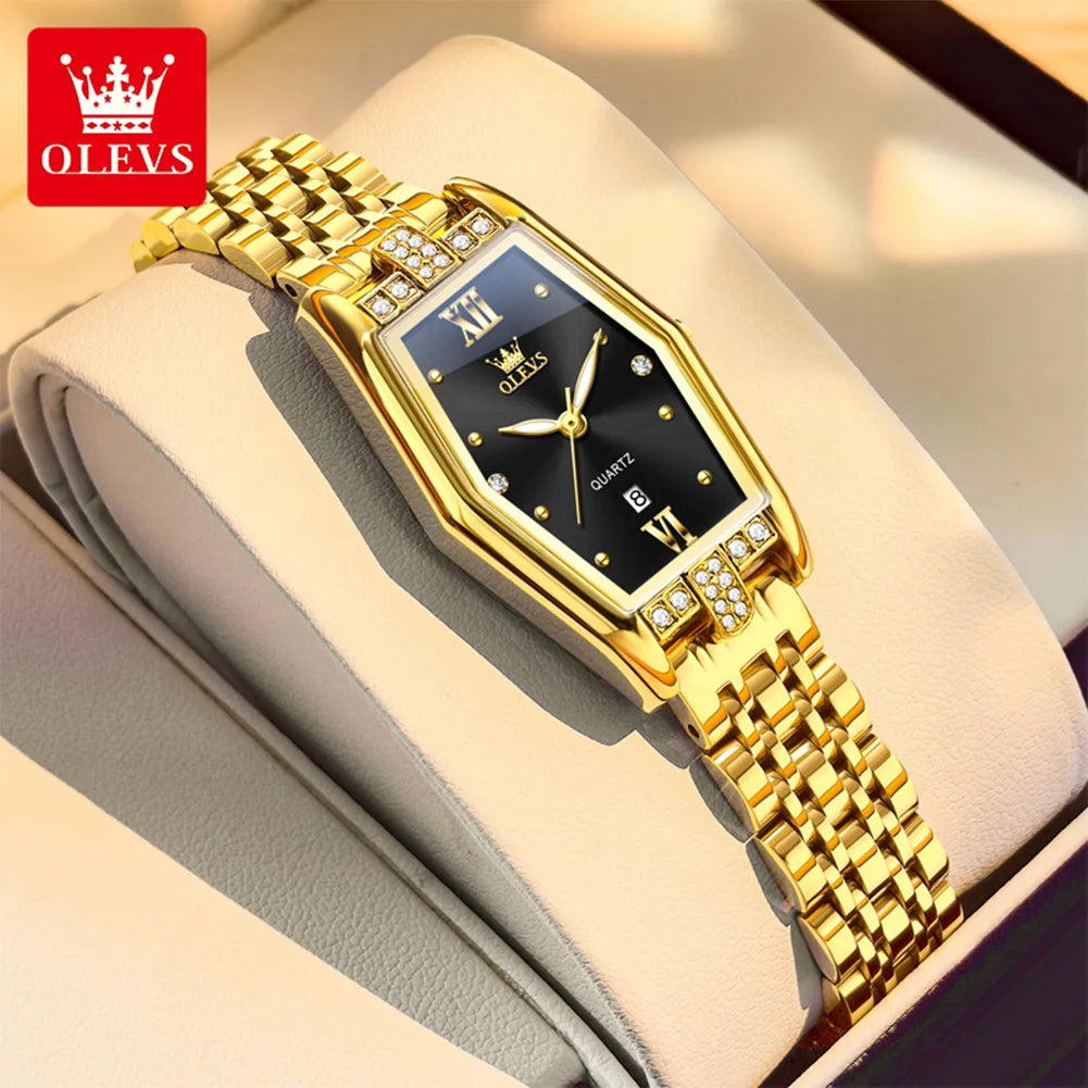 OLEVS 3699 Damen Quarzuhr Simple Luxury Kalenderuhr Für Frauen Leuchtende Wasserdichte Elegante Damenuhr Edelstahlarmband