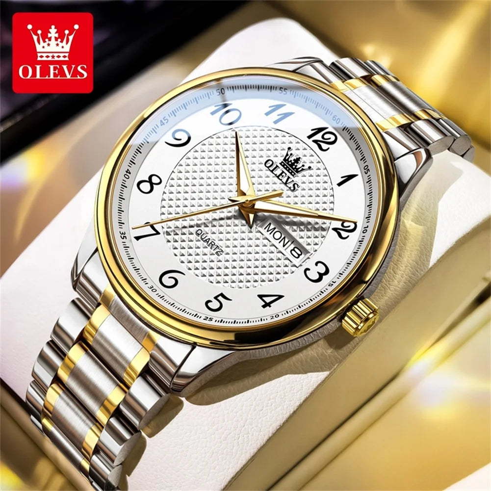 OLEVS 5667 Upgraded Couple Watch Original Luxury Imported Movement Quartz Watches For Men And Women Waterproof Luminous Reloj
