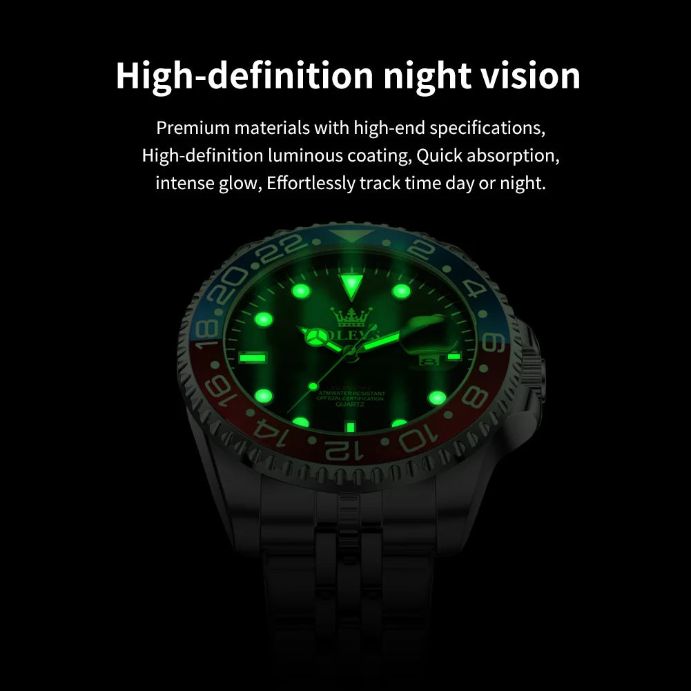 OLEVS 5657 Mens Watch Original Calendar Quartz Wristwatch 30M Waterproof Luminous Business Men's Hand Clock Watches For Men