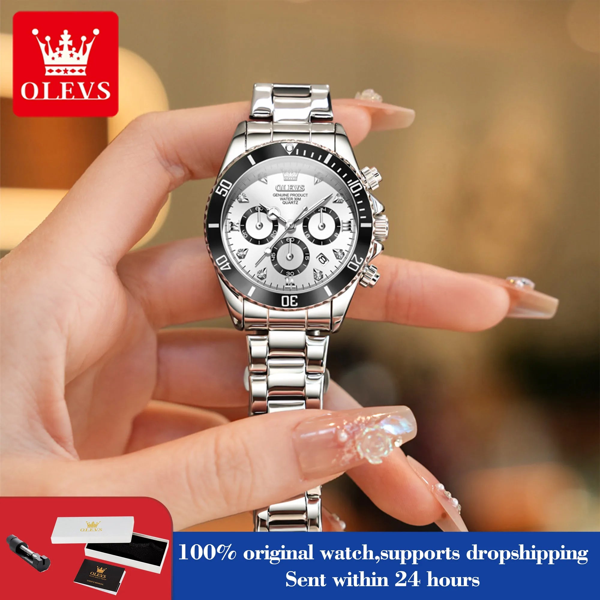 OLEVS 5632 Watch For Women Fashion Chronograph Waterproof Luminous Quartz Woman Watches Original Luxury Date Ladies Hand Clock