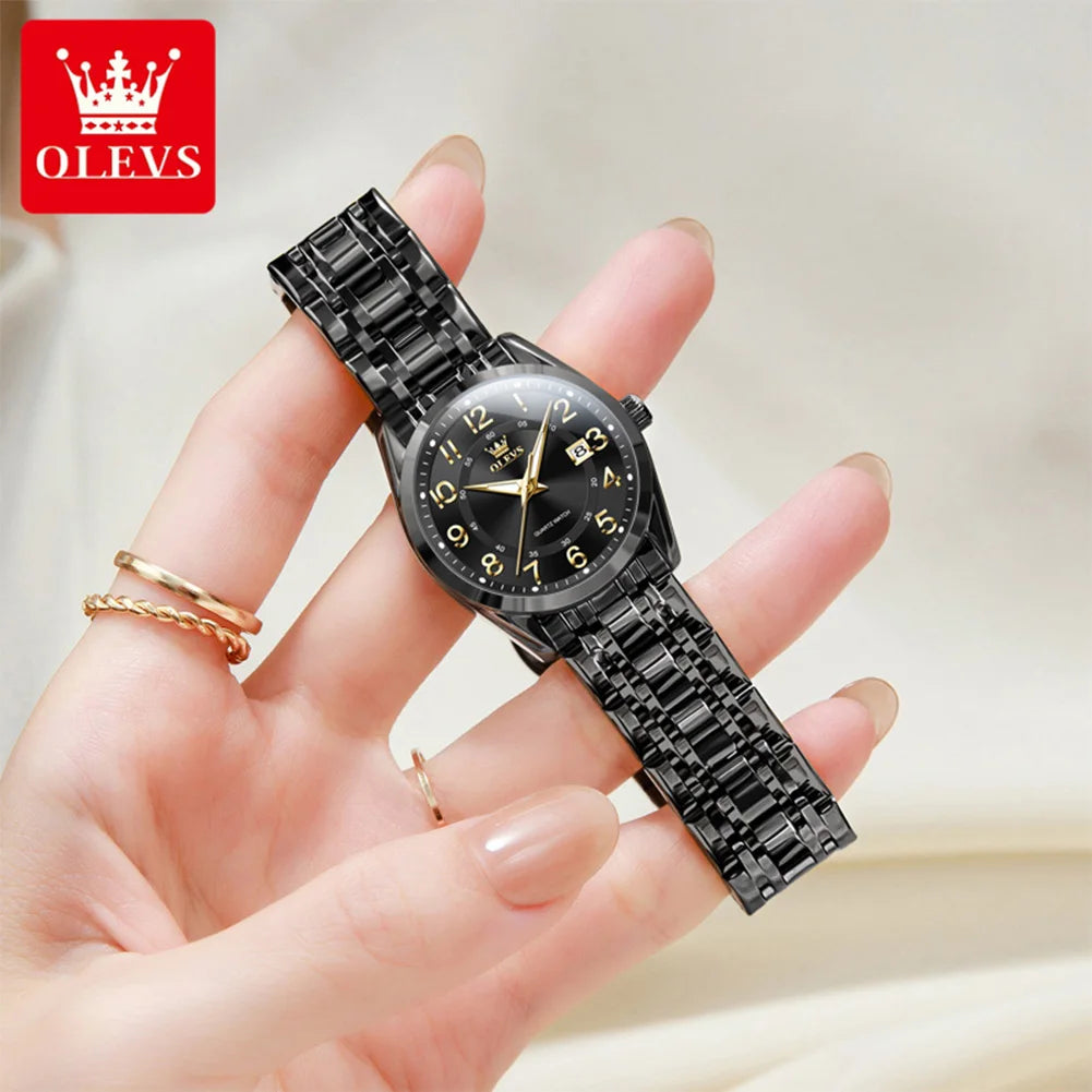 OLEVS 3666 Paar Uhr Luxus Business Top Marke Wasserdicht Leuchtende Dress Handuhr Original Zahlenskala Datum Modeuhr