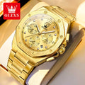 OLEVS 3626 Herrenuhr Mode Chronograph Quarzuhr für Herren Automatisches Datum Edelstahl Luxus-Handuhr Wasserdicht Leuchtend