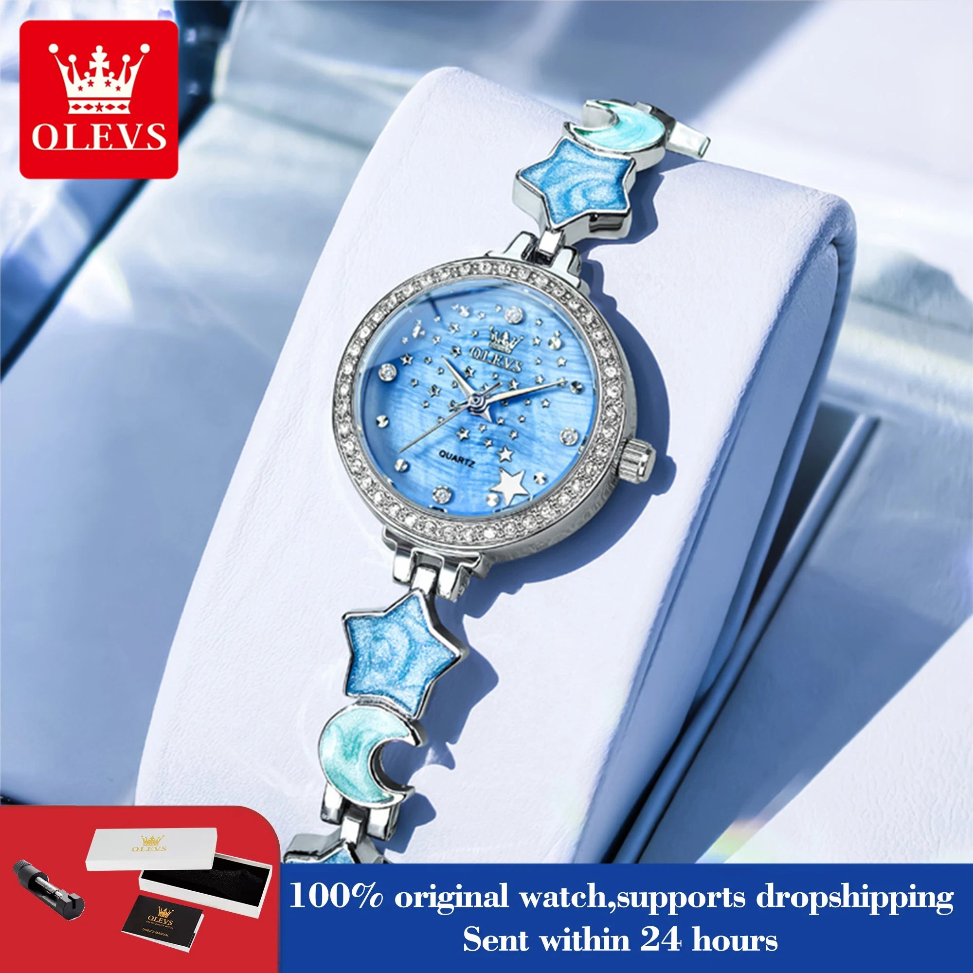 OLEVS 5665 Watches For Woman 30M Waterproof Quartz Watch Stainless Steel Bracelet Luxury Ladies Hand Clock New Reloj Mujer