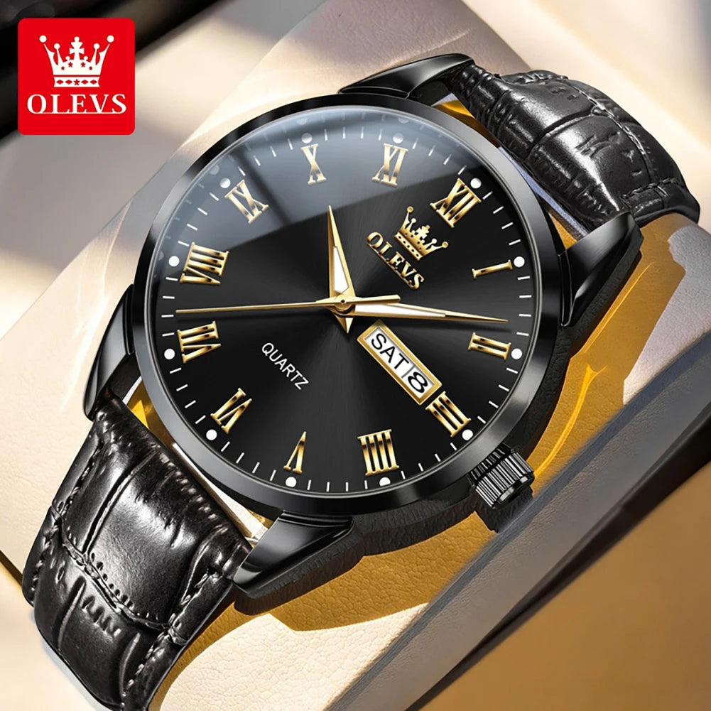 OLEVS 5892 Watch Men's Watches Simple Quartz Week Date Watches For Men Waterproof Luminous Business Classics Male Clock