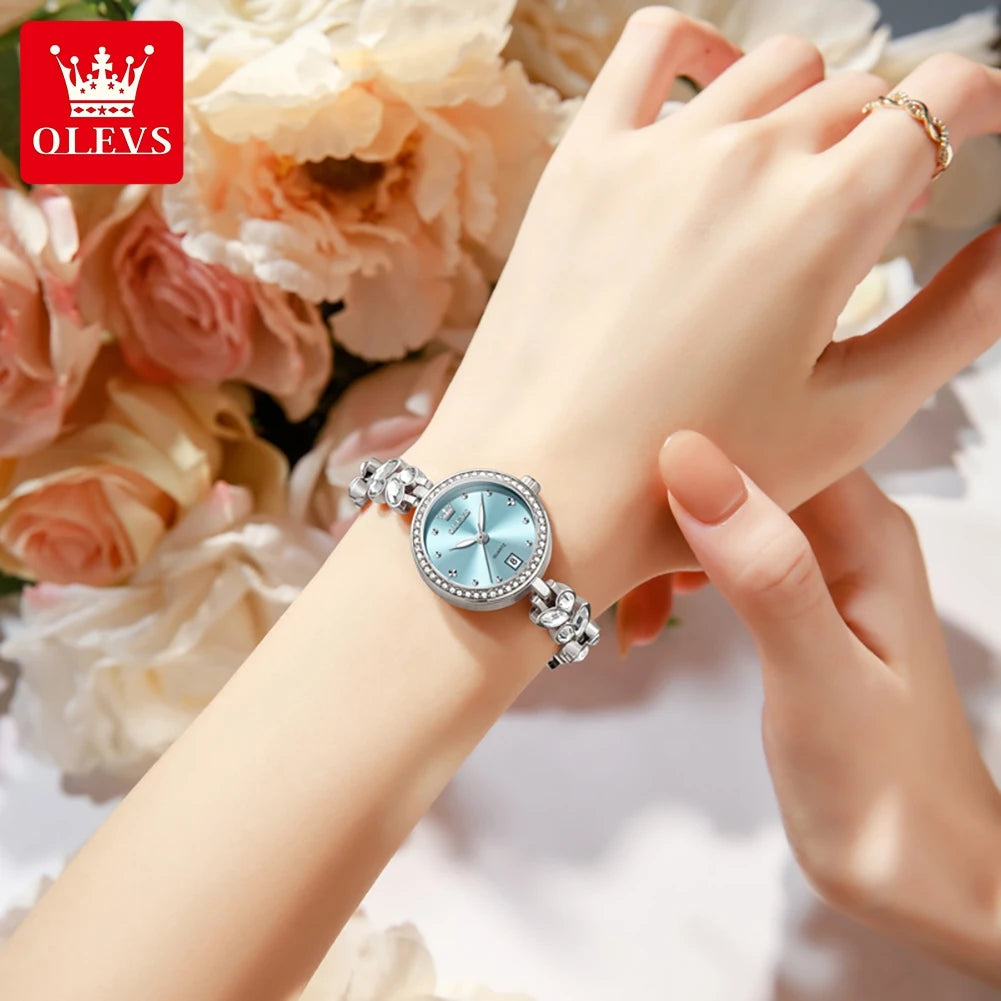 OLEVS 5679 New Womens Watch Elegant Fashion Brand Quartz Watch Waterproof Luminous Watches For Woman Gifts Bracelet Clasp