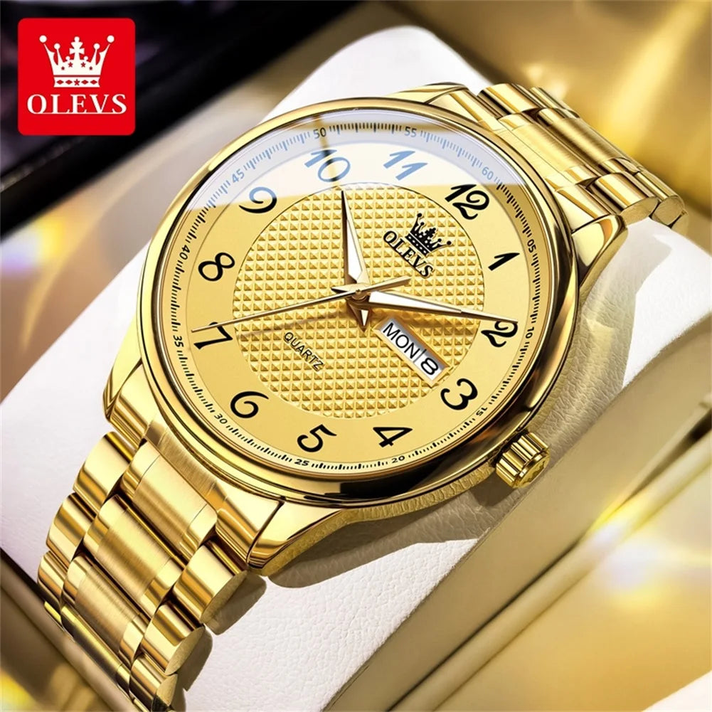 OLEVS 5667 Upgraded Couple Watch Original Luxury Imported Movement Quartz Watches For Men And Women Waterproof Luminous Reloj