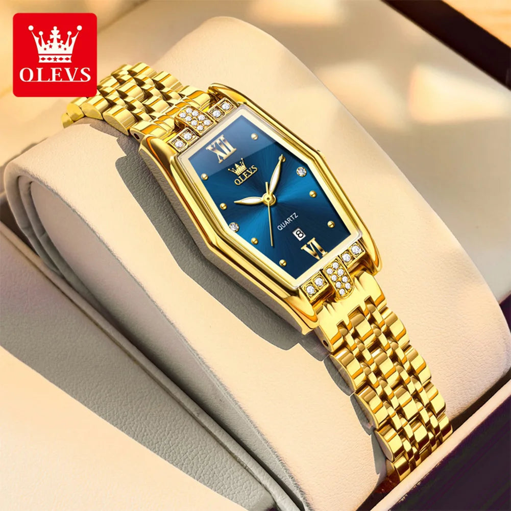 OLEVS 3699 Damen Quarzuhr Simple Luxury Kalenderuhr Für Frauen Leuchtende Wasserdichte Elegante Damenuhr Edelstahlarmband
