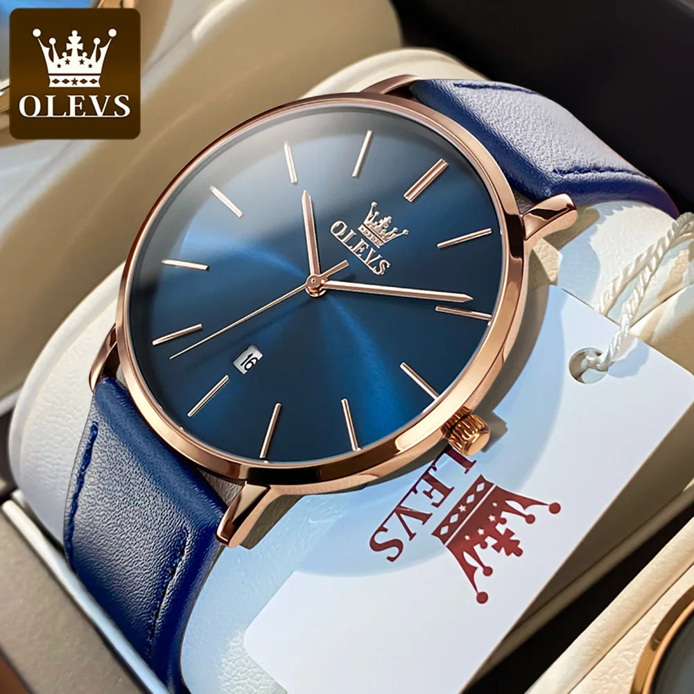 OLEVS 5869 Watch For Men Fashion Simple Japan Quartz Movement Man's Watches Case Thickness 6.5mm Top Brand Calendar Hand Clock