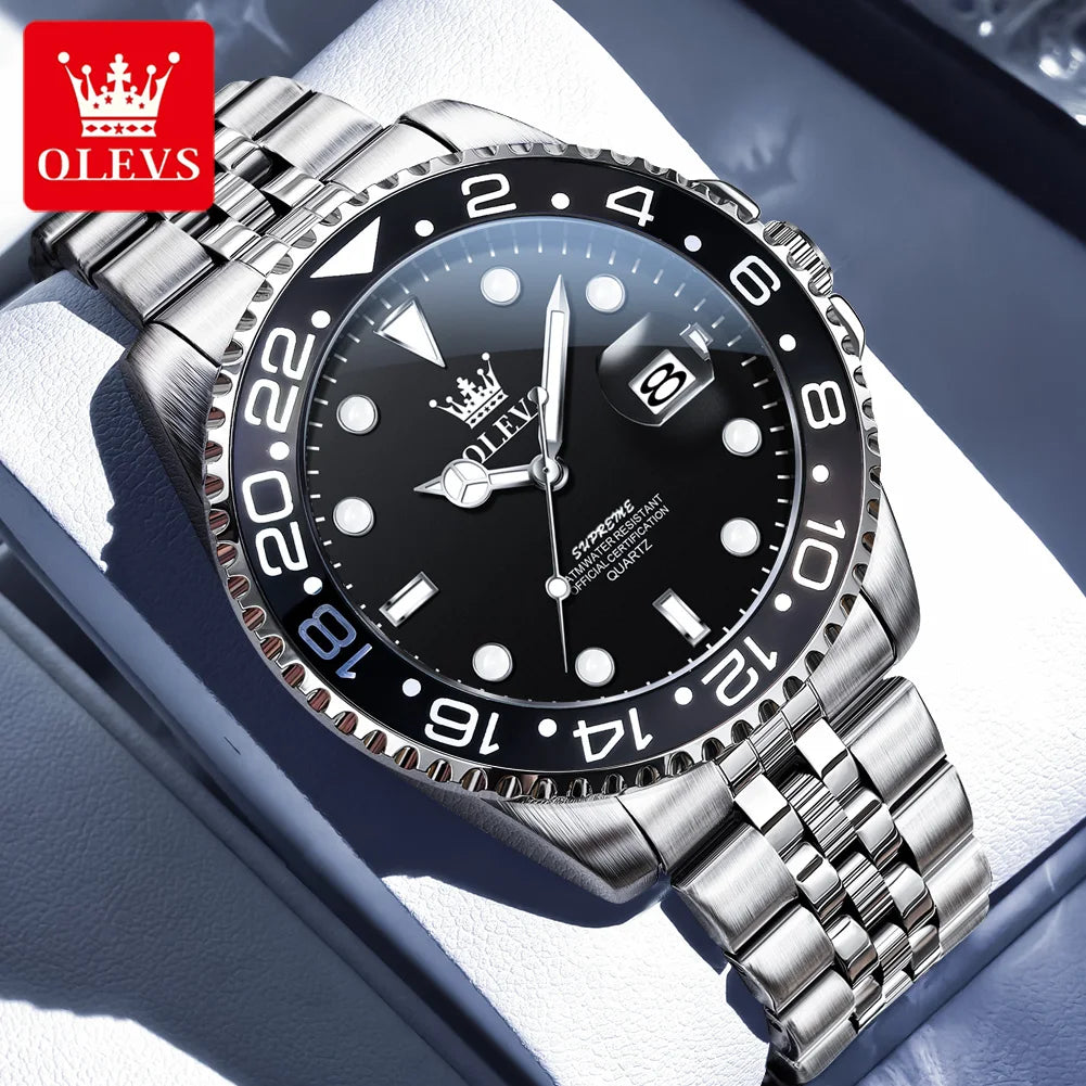 OLEVS 5657 Mens Watch Original Calendar Quartz Wristwatch 30M Waterproof Luminous Business Men's Hand Clock Watches For Men