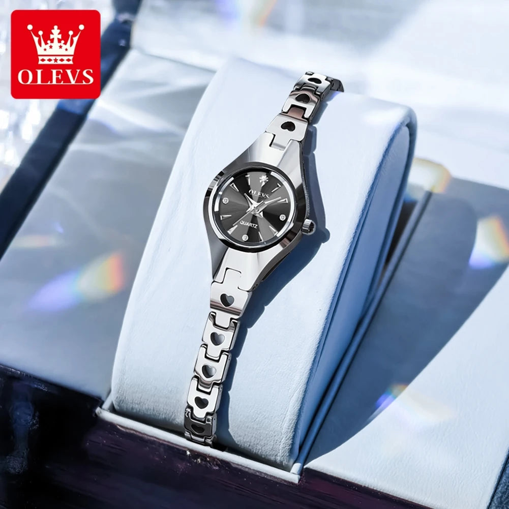 OLEVS 7082 Ladies Watch High Quality Elegant Original Quartz Wristwatch Waterproof Luminous Tungsten Steel Watches For Woman