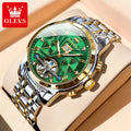 OLEVS 9910 Watch for Men Automatic Mechanical Men's Wristwatches Luxury Skeleton Stainless Steel Waterproof Original Man Watch