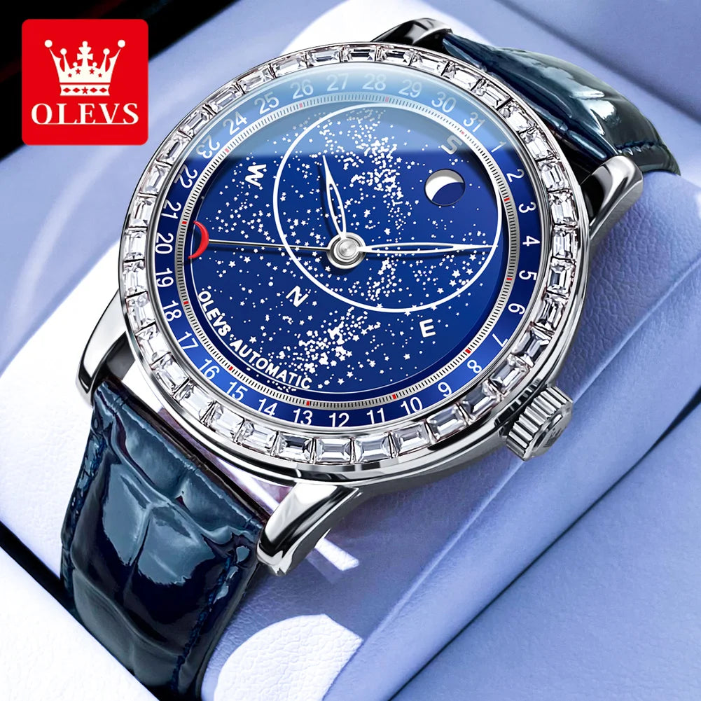 OLEVS 9923 Men Automatic Watch Luxury Fashion Mechanical Watch For Men Top Brand Waterproof Original Male Hand Clock Luminous