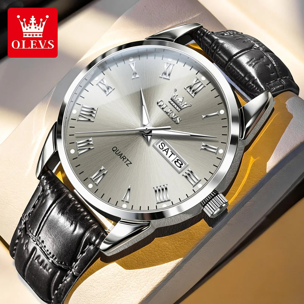 OLEVS 5892 Watch Men's Watches Simple Quartz Week Date Watches For Men Waterproof Luminous Business Classics Male Clock