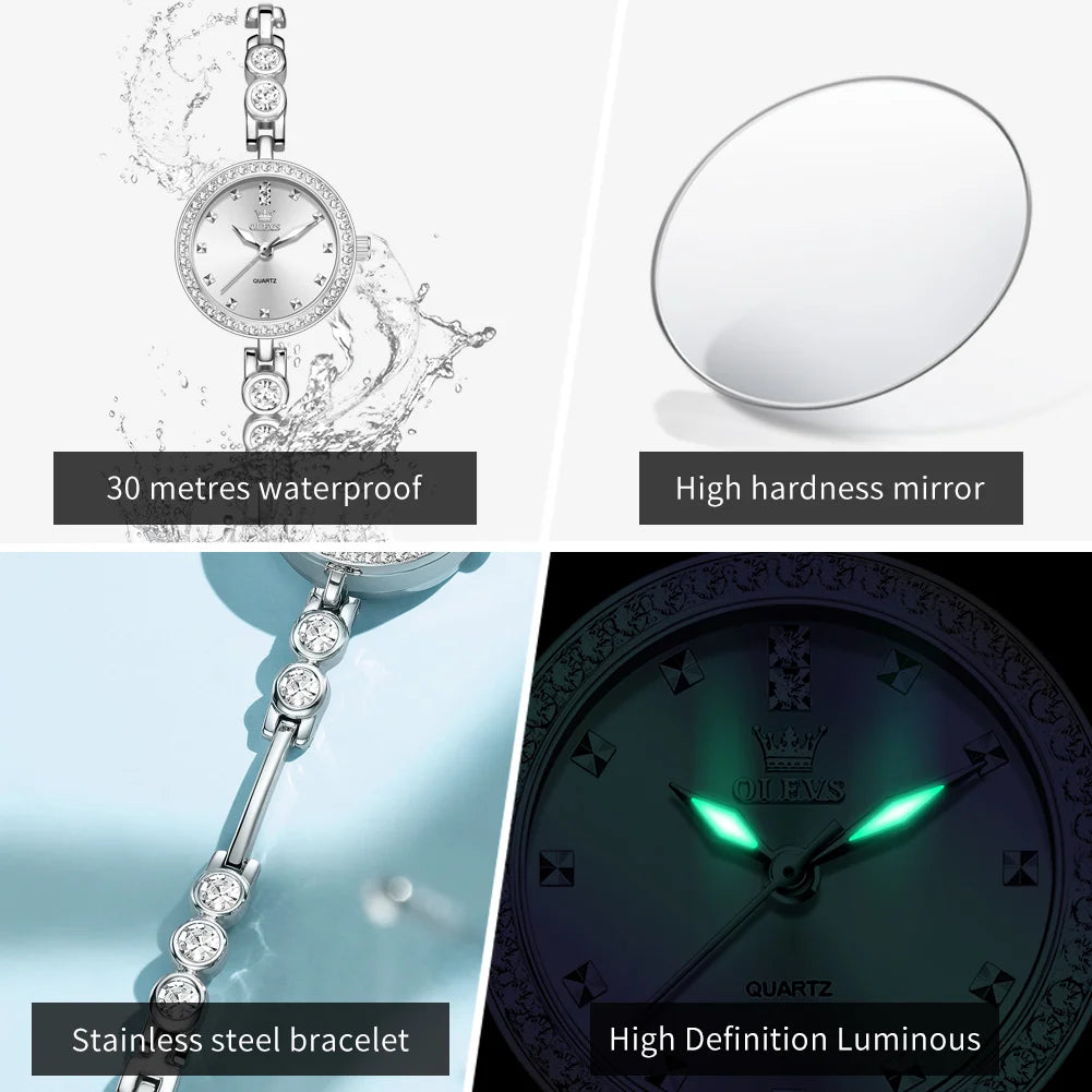 OLEVS 5670 New Ladies Watches Waterproof Luminous Quartz Watch Stainless Steel Bracelet Watches For Woman Hand Clock Reloj Mujer