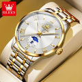 OLEVS 3638 Uhr für Herren, Business, wasserdicht, leuchtend, römische Skala, Mode-Quarz-Armbanduhr, Wochentags- und Datumsanzeige, Original-Herrenuhr