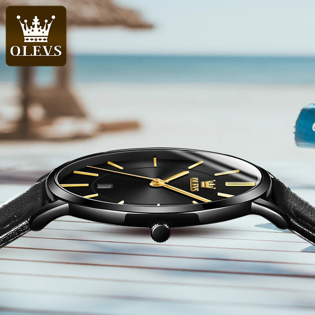 OLEVS 5869 Watch For Men Fashion Simple Japan Quartz Movement Man's Watches Case Thickness 6.5mm Top Brand Calendar Hand Clock