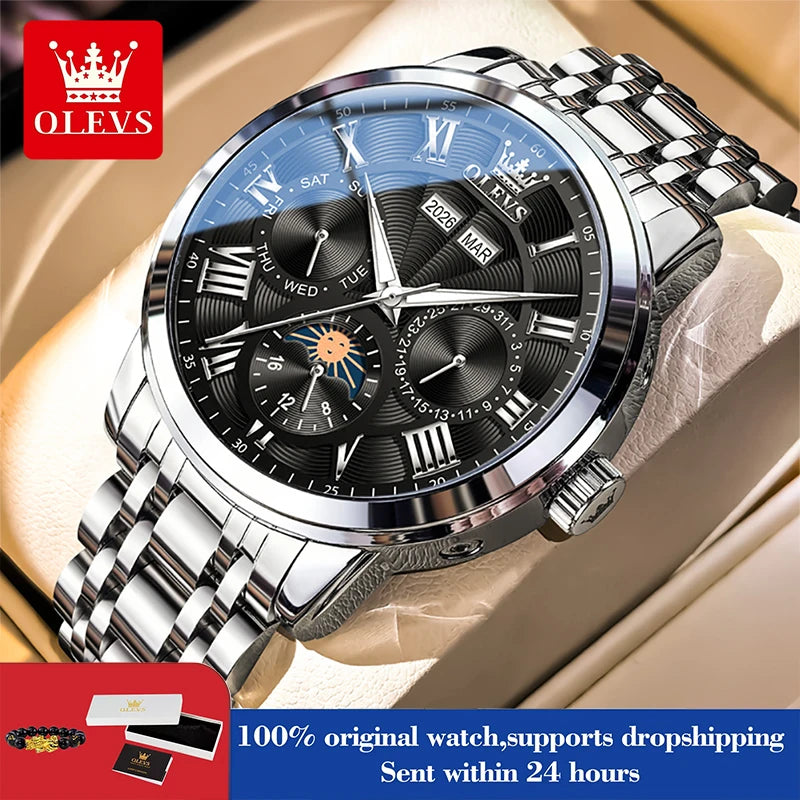 OLEVS 6785 Watches Man Top Luxury Classic Fashion Brand Mechanical Watches Waterproof Automatic Hand Clock Week Date Display