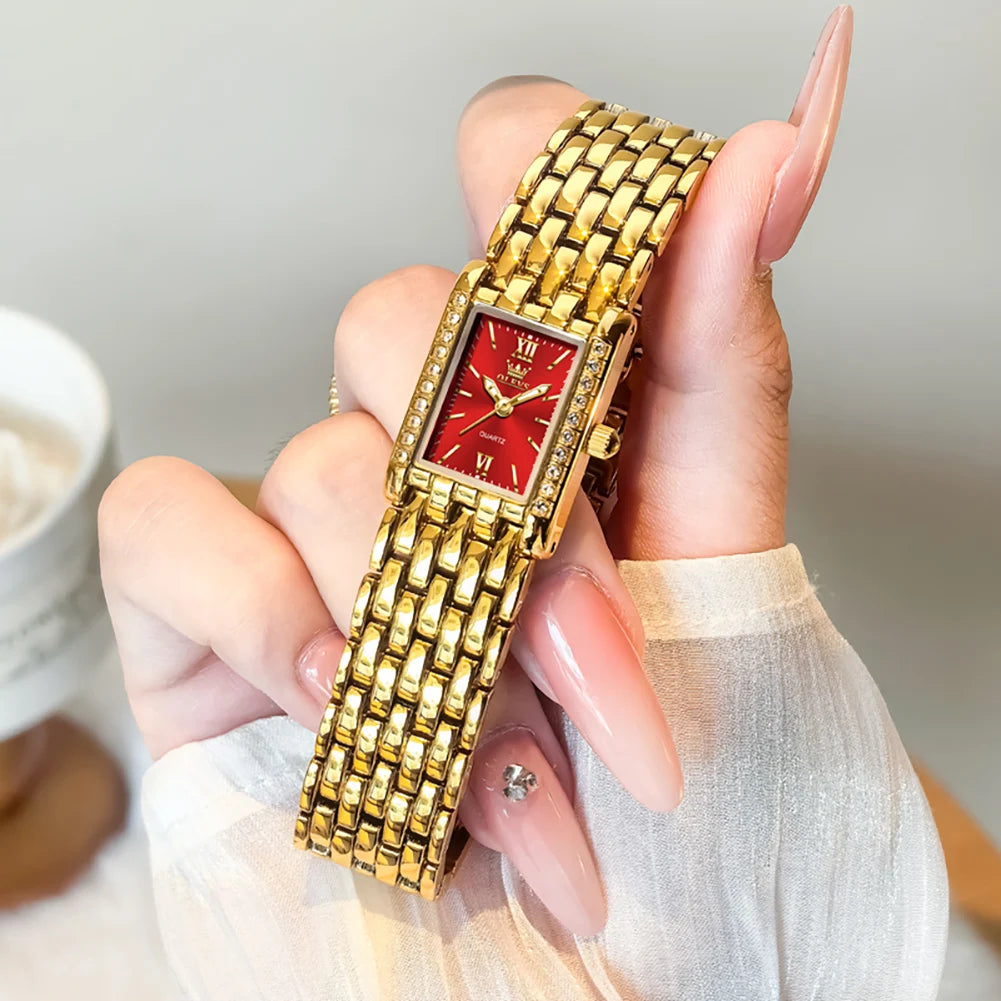 OLEVS 3700 Quarzuhr für Damen Wasserdicht Original Mode Stahlarmband Zeigeruhr Top-Marken Luxus Business Damenarmbanduhren