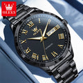 OLEVS 7075 Watches For Man Luxury Original Mechanical Watch For Men Week Calendar Waterproof Automatic Hand Clock Steel Strap