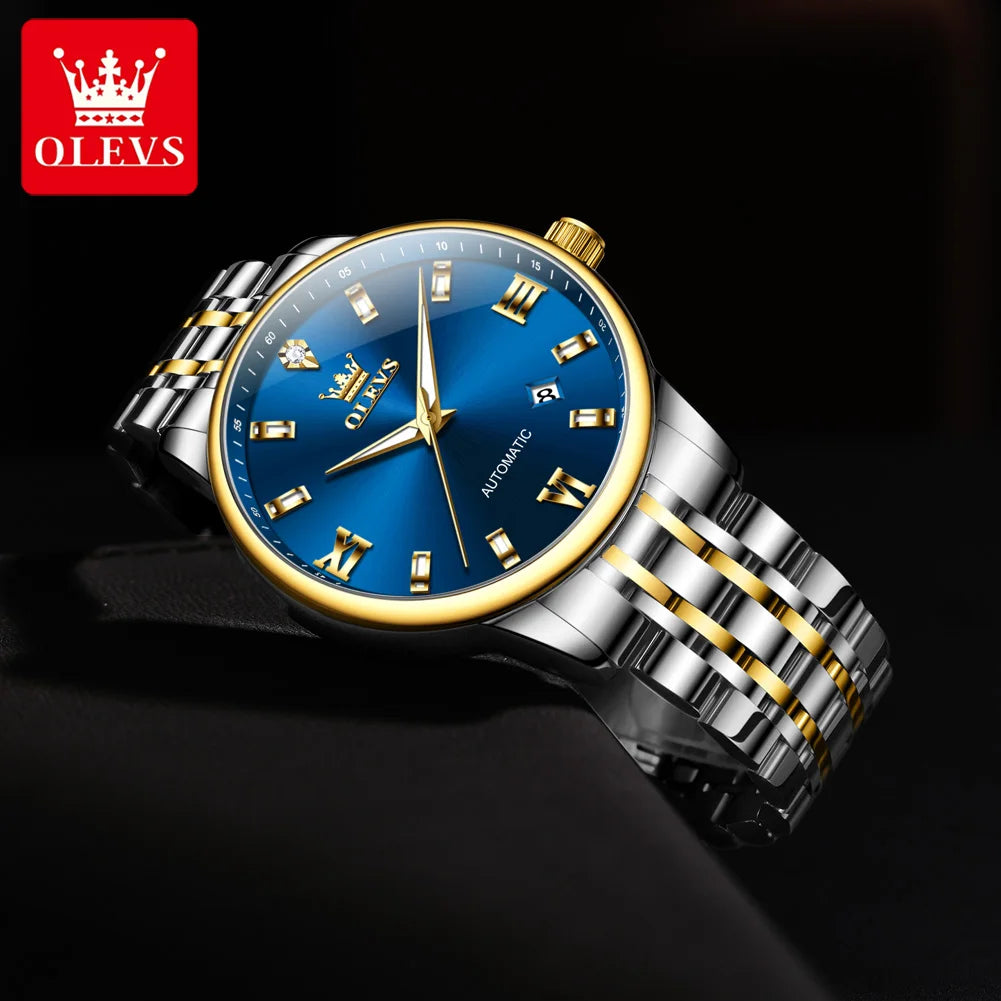 OLEVS 6723 Mens Watch  Automatic Mechanical Watches Business Date Watches For Man Luxury Fashion Waterproof Luminous Original