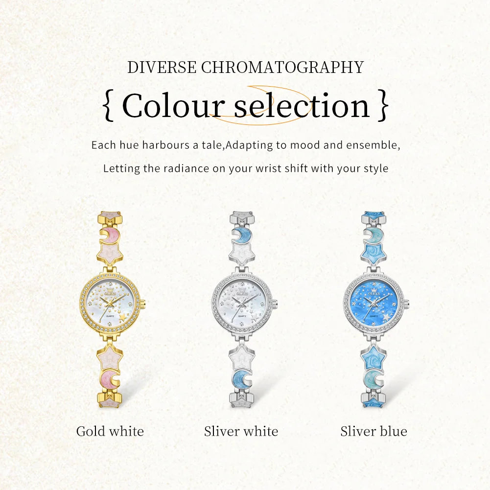 OLEVS 5665 Watches For Woman 30M Waterproof Quartz Watch Stainless Steel Bracelet Luxury Ladies Hand Clock New Reloj Mujer