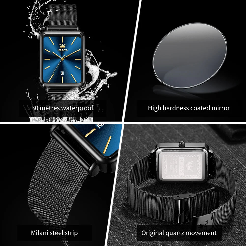 OLEVS 3692 Herrenuhr Dünnes Gehäuse Mode Schlichte Quarzuhr für Herren Top Marke Original Wasserdicht Kalender Herrenkleid Handuhr