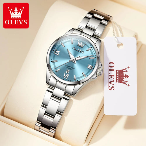 OLEVS 3668 Kadın Saati Yüksek Sertlik Kaplamalı Ayna Kuvars Saat Kadınlar İçin En İyi Marka Takvim 30M Su Geçirmez Moda Kol Saati
