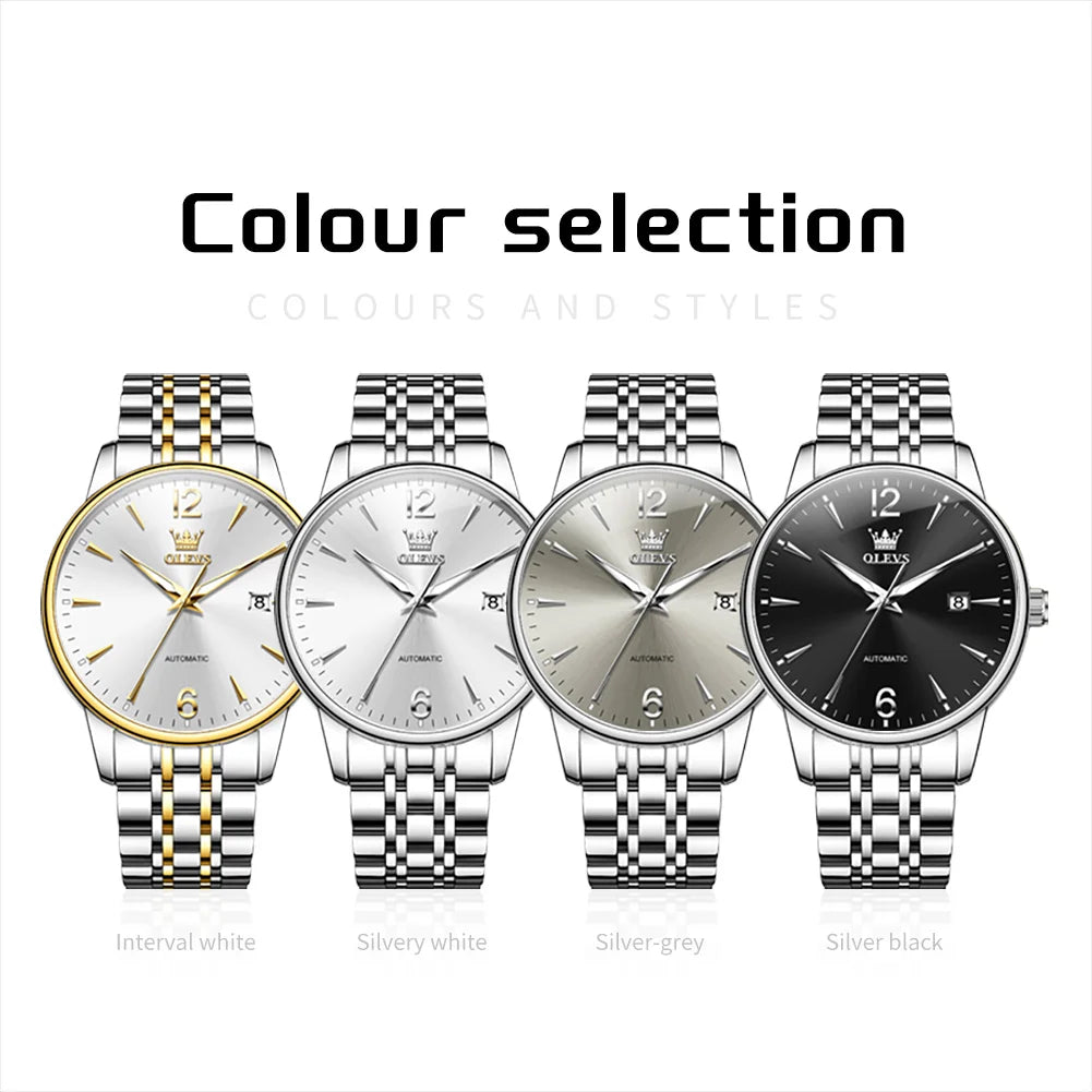 OLEVS 6741 Watches For Man Original Fashion Brand Automatic Mechanical Watches Date Men Watches Gifts Waterproof Luminous