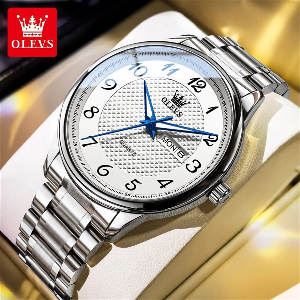 OLEVS 5667 Upgraded Couple Watch Original Luxury Imported Movement Quartz Watches For Men And Women Waterproof Luminous Reloj
