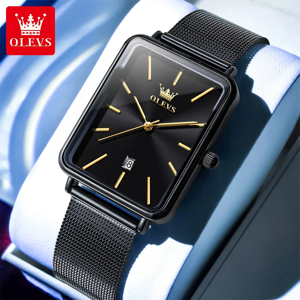 OLEVS 3692 Herrenuhr Dünnes Gehäuse Mode Schlichte Quarzuhr für Herren Top Marke Original Wasserdicht Kalender Herrenkleid Handuhr