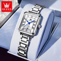 OLEVS 5641 Woman Quartz Watch Thin Case Roman Scale Waterproof Watch For Women Steel Strap Original Calendar Classic Hand Clock