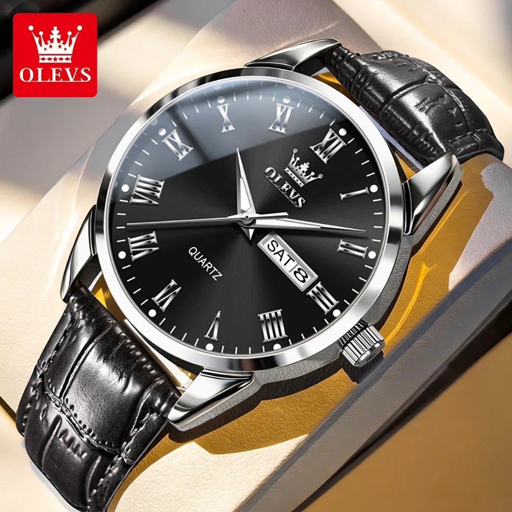 OLEVS 5892 Watch Men's Watches Simple Quartz Week Date Watches For Men Waterproof Luminous Business Classics Male Clock