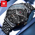 OLEVS 7076 Man Automatic Watch Fashion Hollow Mechanical Watch For Men Waterproof Stainess Steel Strap Roman Scale Hand Clock