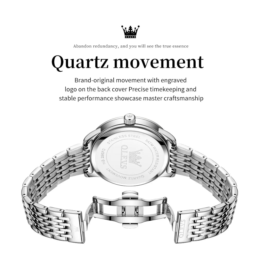 OLEVS 2907 Herrenuhr Original Einfache Quarzuhr für Männer Wasserdicht Leuchtende Datumsanzeige Herren-Armbanduhr Reloj
