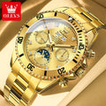 OLEVS 6729 Men Automatic Watch Luxury Business Moon Phase Mechanical Watch For Men 30M Waterproof Calendar Original Hand Clock