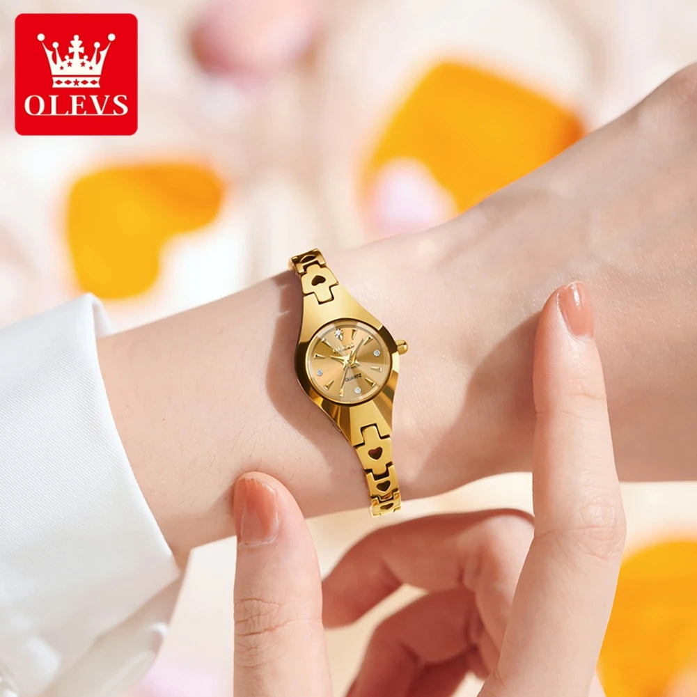 OLEVS 7082 Ladies Watch High Quality Elegant Original Quartz Wristwatch Waterproof Luminous Tungsten Steel Watches For Woman