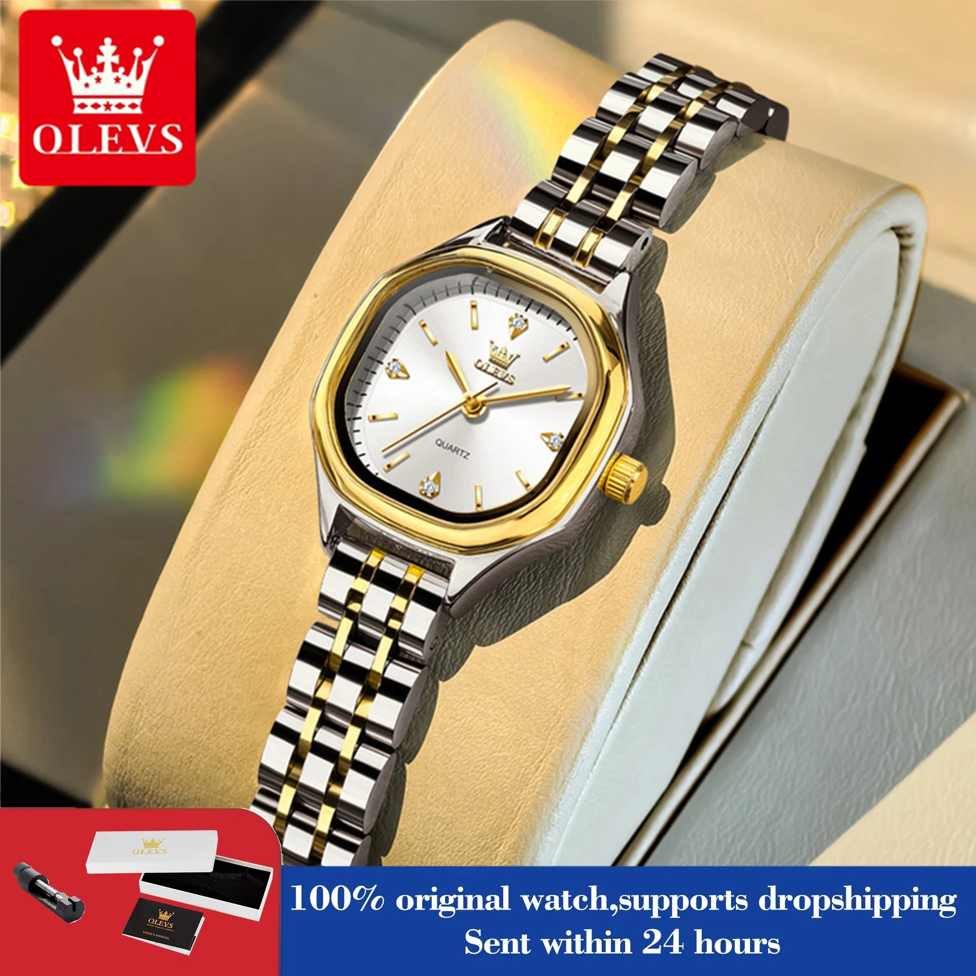 OLEVS 5888 Watches For Women Beautiful Elegant Fashion Square Quartz Watch Waterproof Luminous Date Ladies Watches Gifts Reloj