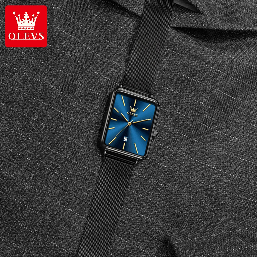 OLEVS 3692 Herrenuhr Dünnes Gehäuse Mode Schlichte Quarzuhr für Herren Top Marke Original Wasserdicht Kalender Herrenkleid Handuhr