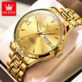 OLEVS 9956 Man Watch Steel Strap Luxury Mechanical Watch For Men Original Fashion Waterproof Automatic Hand Clock Dual Calendar