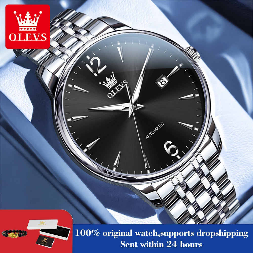 OLEVS 6741 Watches For Man Original Fashion Brand Automatic Mechanical Watches Date Men Watches Gifts Waterproof Luminous
