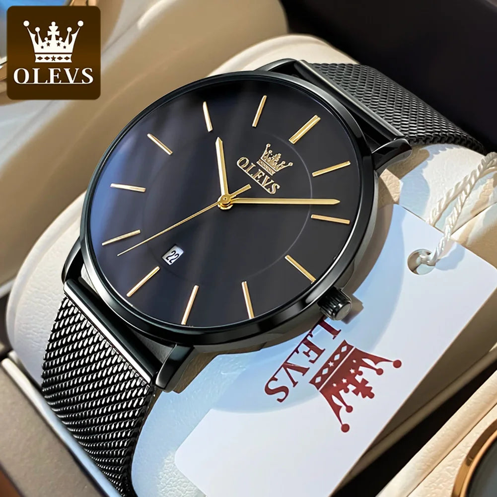 OLEVS 5869 Watch For Men Fashion Simple Japan Quartz Movement Man's Watches Case Thickness 6.5mm Top Brand Calendar Hand Clock
