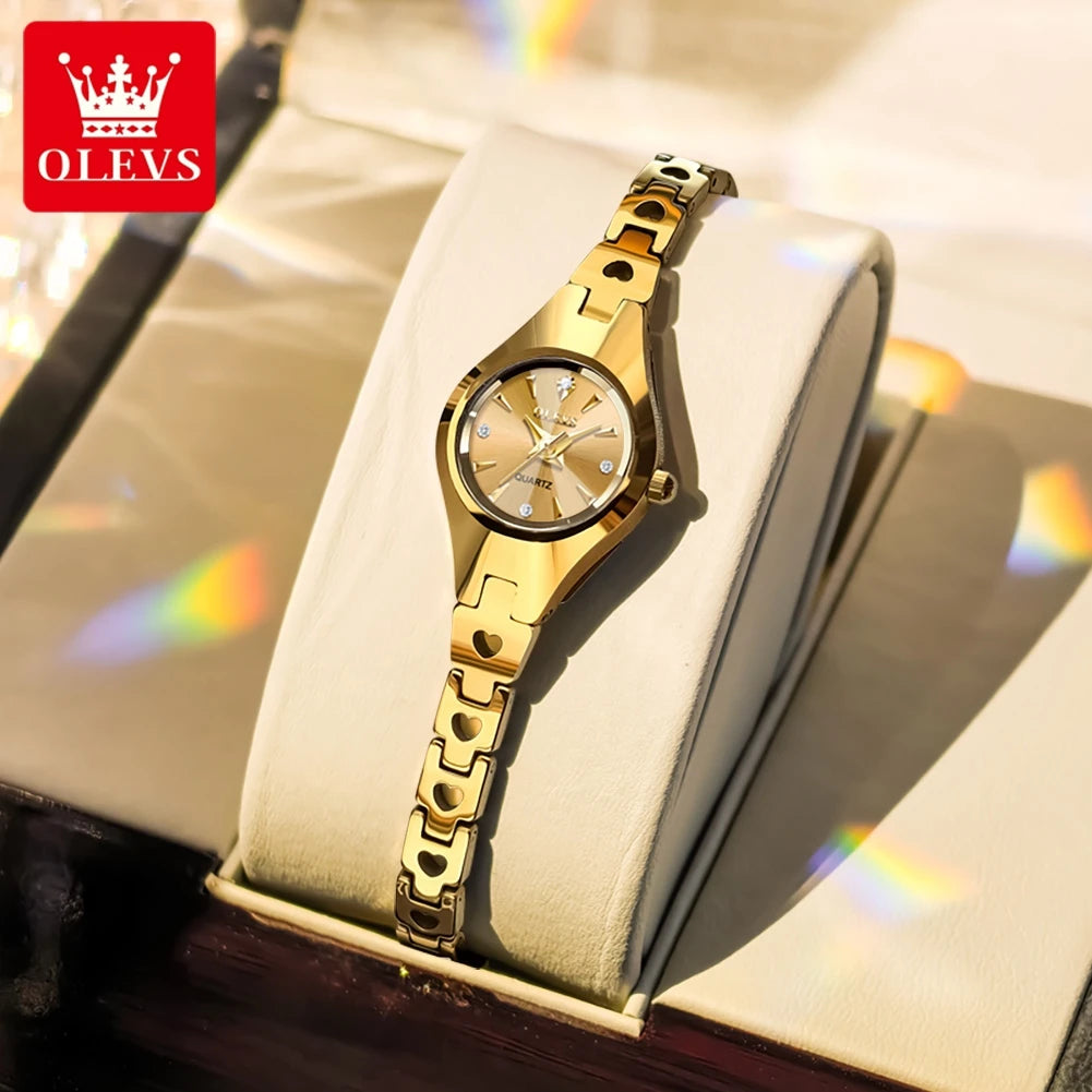 OLEVS 7082 Ladies Watch High Quality Elegant Original Quartz Wristwatch Waterproof Luminous Tungsten Steel Watches For Woman