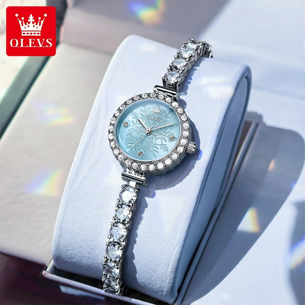 OLEVS 5889 Womens Watch Elegant Fashion Quartz Watch Waterproof Luminous Copper Bracelet Watches For Woman Gifts Jewellery Clasp