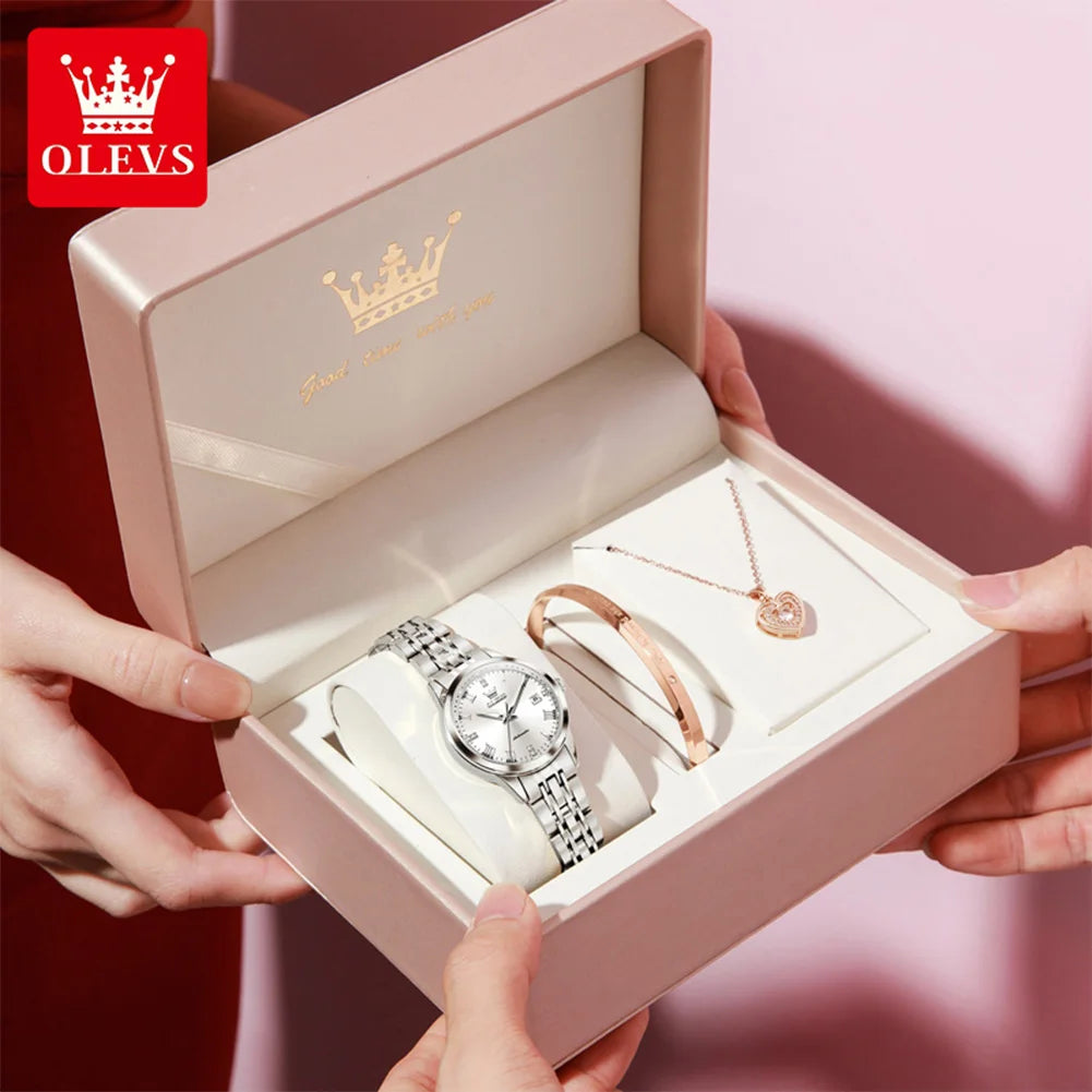 OLEVS 7062 Woman Watch  Luxury Luminous Waterproof Steel Strap Auto Date Mechanical Watches For Women Roman Scale Ladies Hand