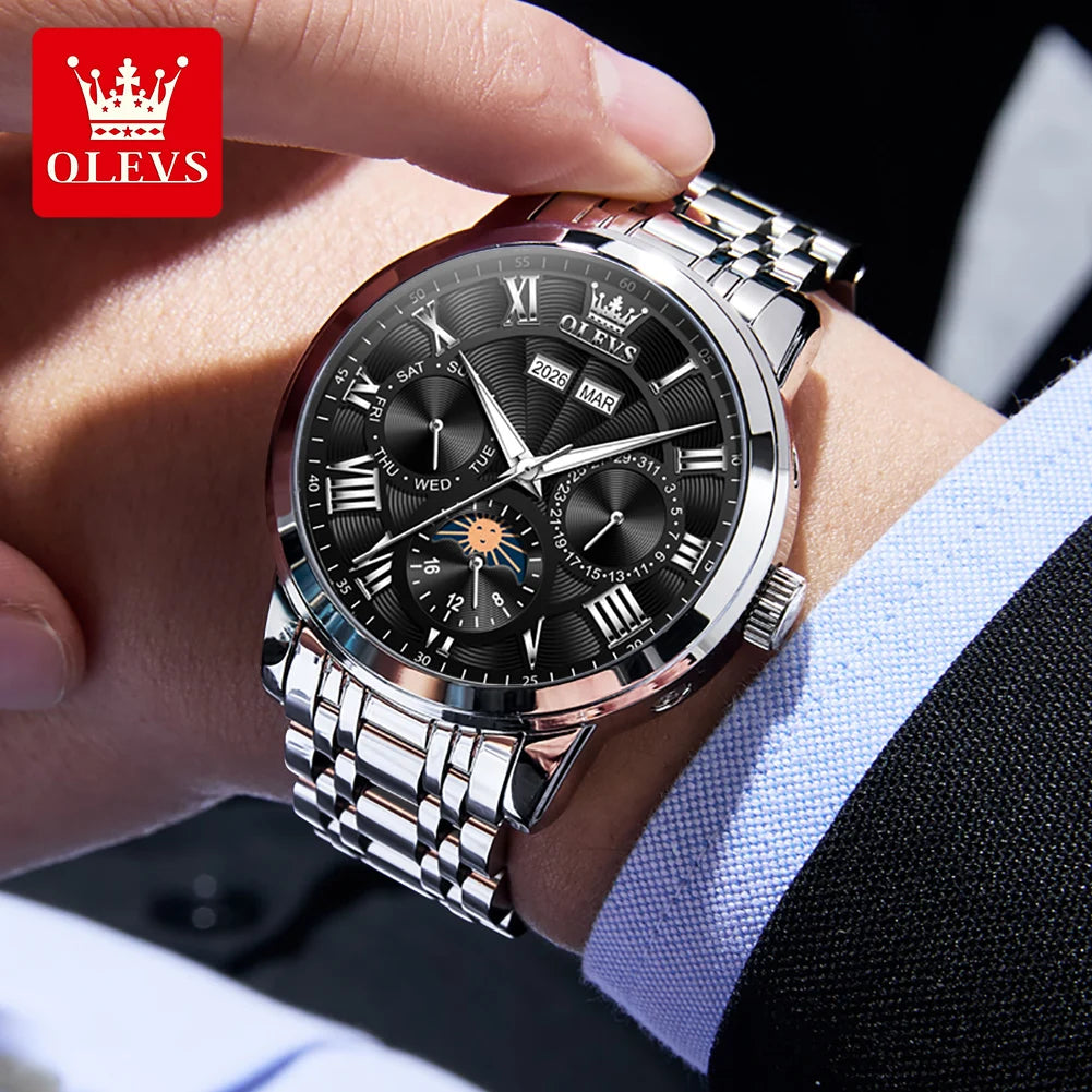 OLEVS 6785 Watches Man Top Luxury Classic Fashion Brand Mechanical Watches Waterproof Automatic Hand Clock Week Date Display