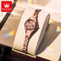 OLEVS 7082 Ladies Watch High Quality Elegant Original Quartz Wristwatch Waterproof Luminous Tungsten Steel Watches For Woman