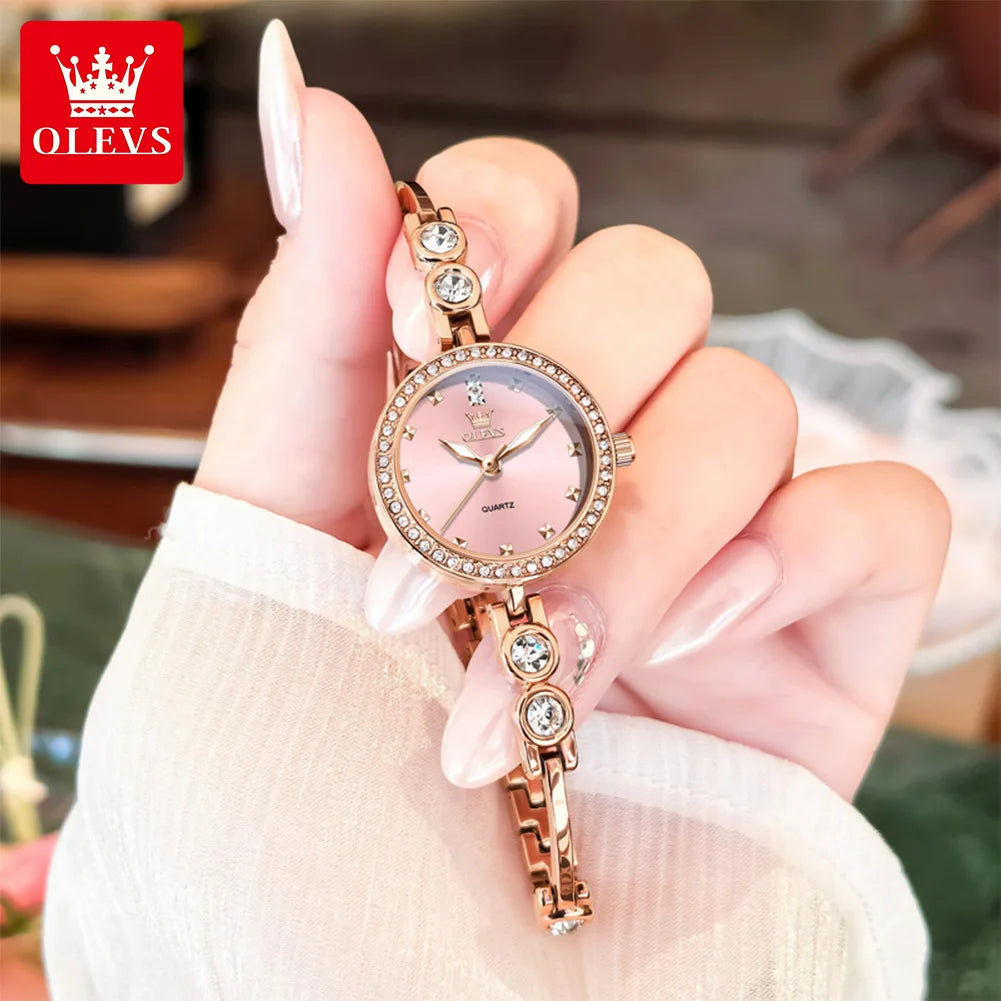OLEVS 5670 New Ladies Watches Waterproof Luminous Quartz Watch Stainless Steel Bracelet Watches For Woman Hand Clock Reloj Mujer